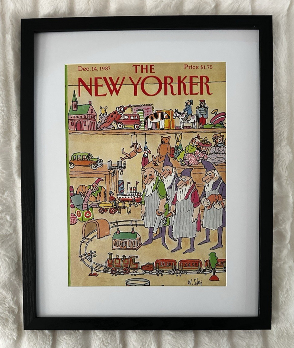 Framed 1987 The New Yorker Cover December 14 Toy Store William Steig